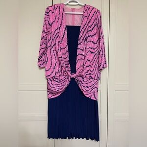 Vintage Mid Century Nu Mode Two Tone Bold Cocktail Dress